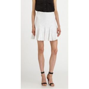 BCBG MaxAzria White Fit Flare Mini Skirt S…